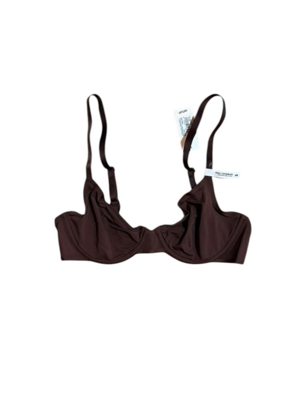 Aerie 32B Brown Wireless Bra NWT Nylon Elastane Adjustable Straps Soft Comfort